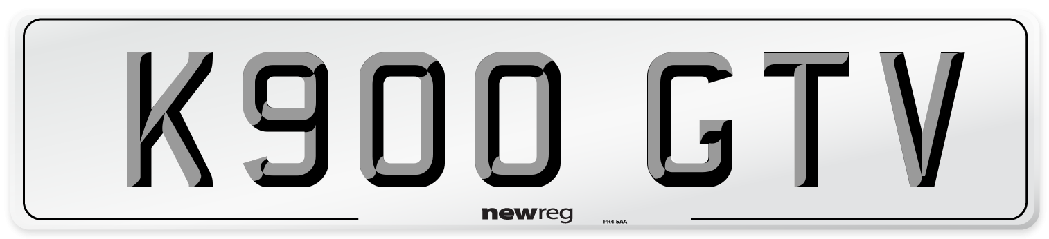 K900 GTV Number Plate from New Reg